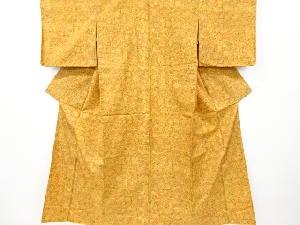 草花に貝桶模様本場大島紬着物(染)